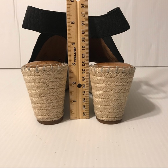 Gentle Souls Colleen wedge sandals black ankle strap leather women size 9 M - Picture 5 of 11